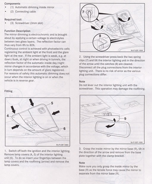Mercedes c280 remove rear view mirror #3